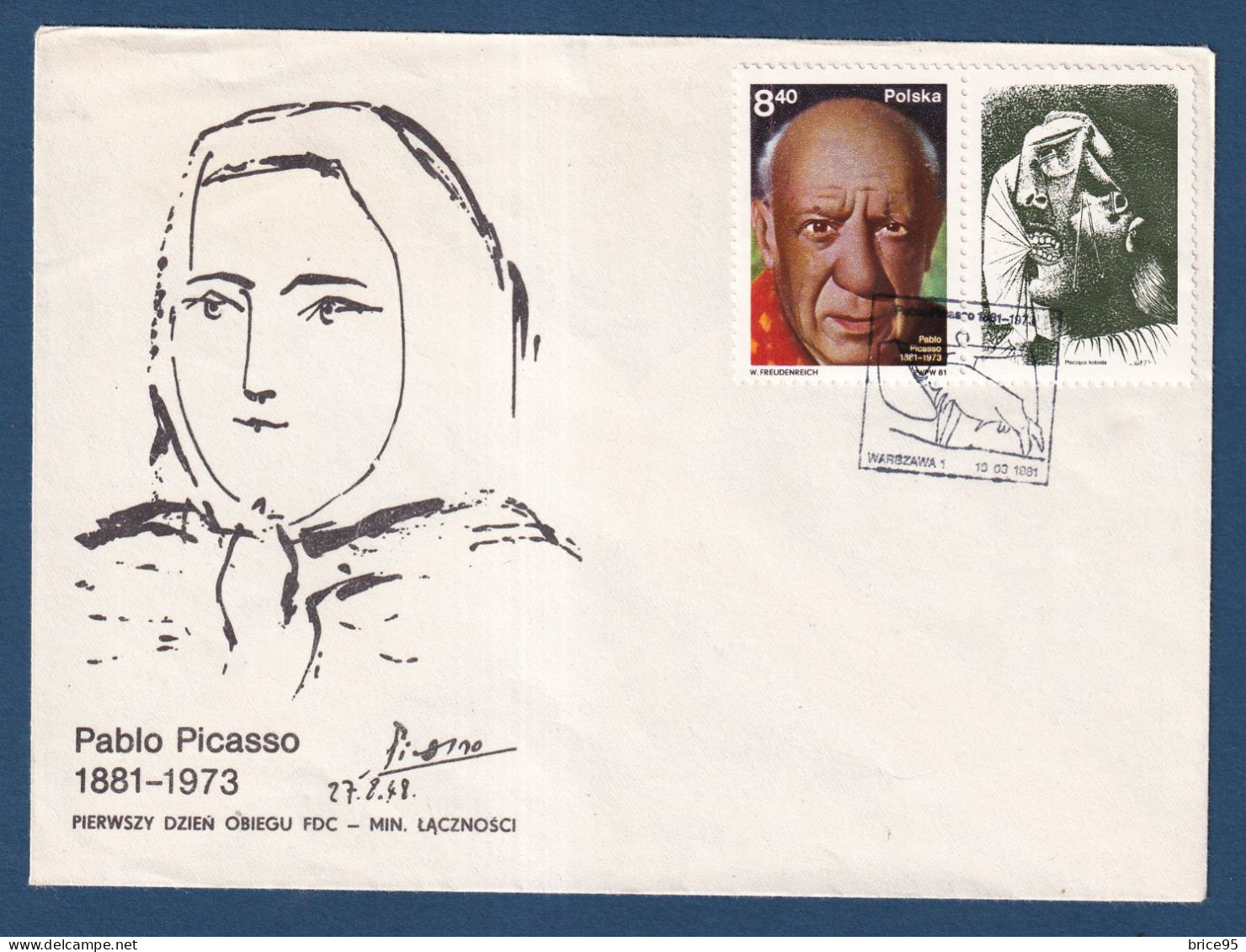 Pologne - FDC - Premier Jour - Pablo Picasso - 1981 - Briefe U. Dokumente