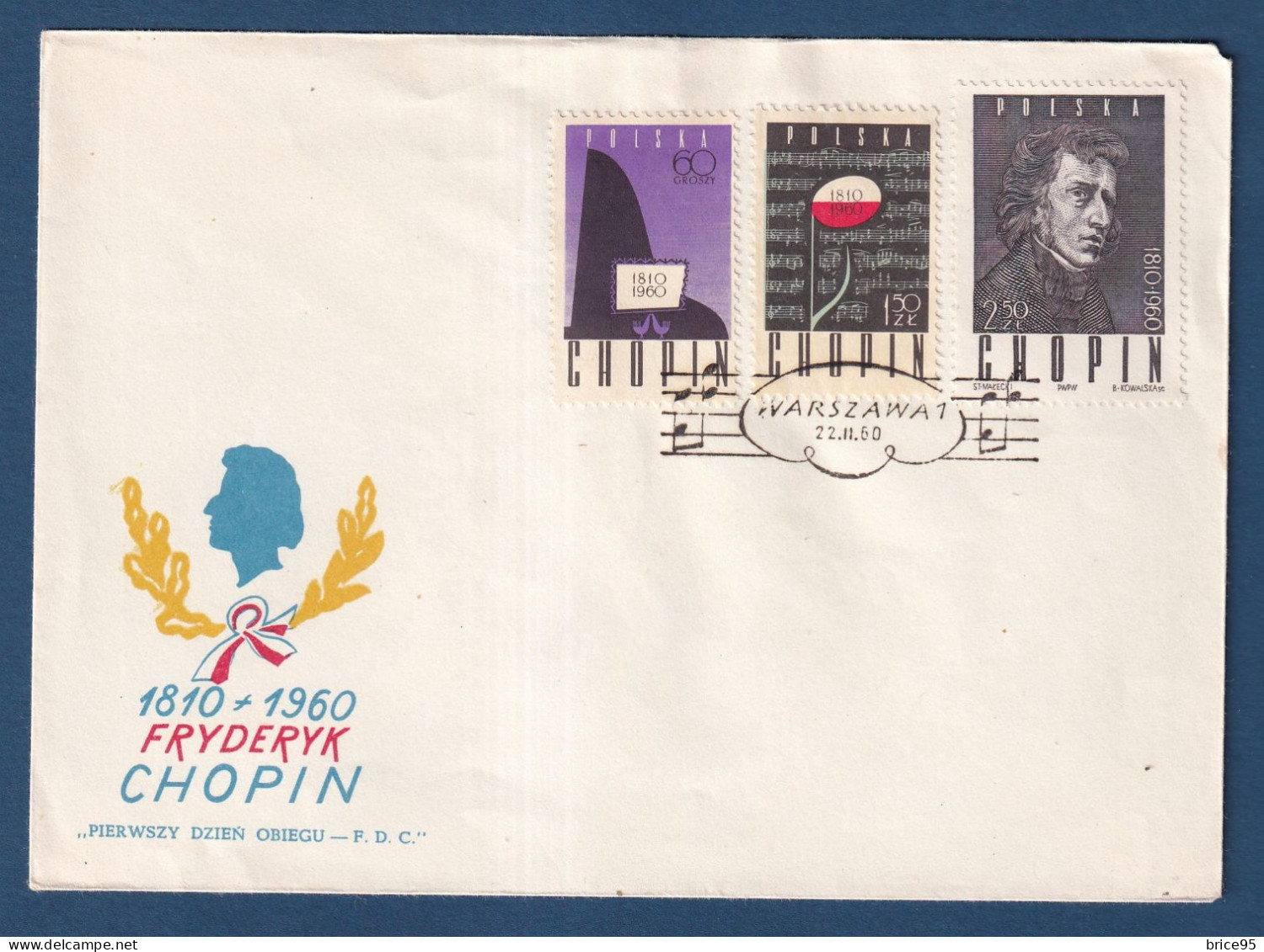 Pologne - FDC - Premier Jour - Chopin - 1980 - Brieven En Documenten