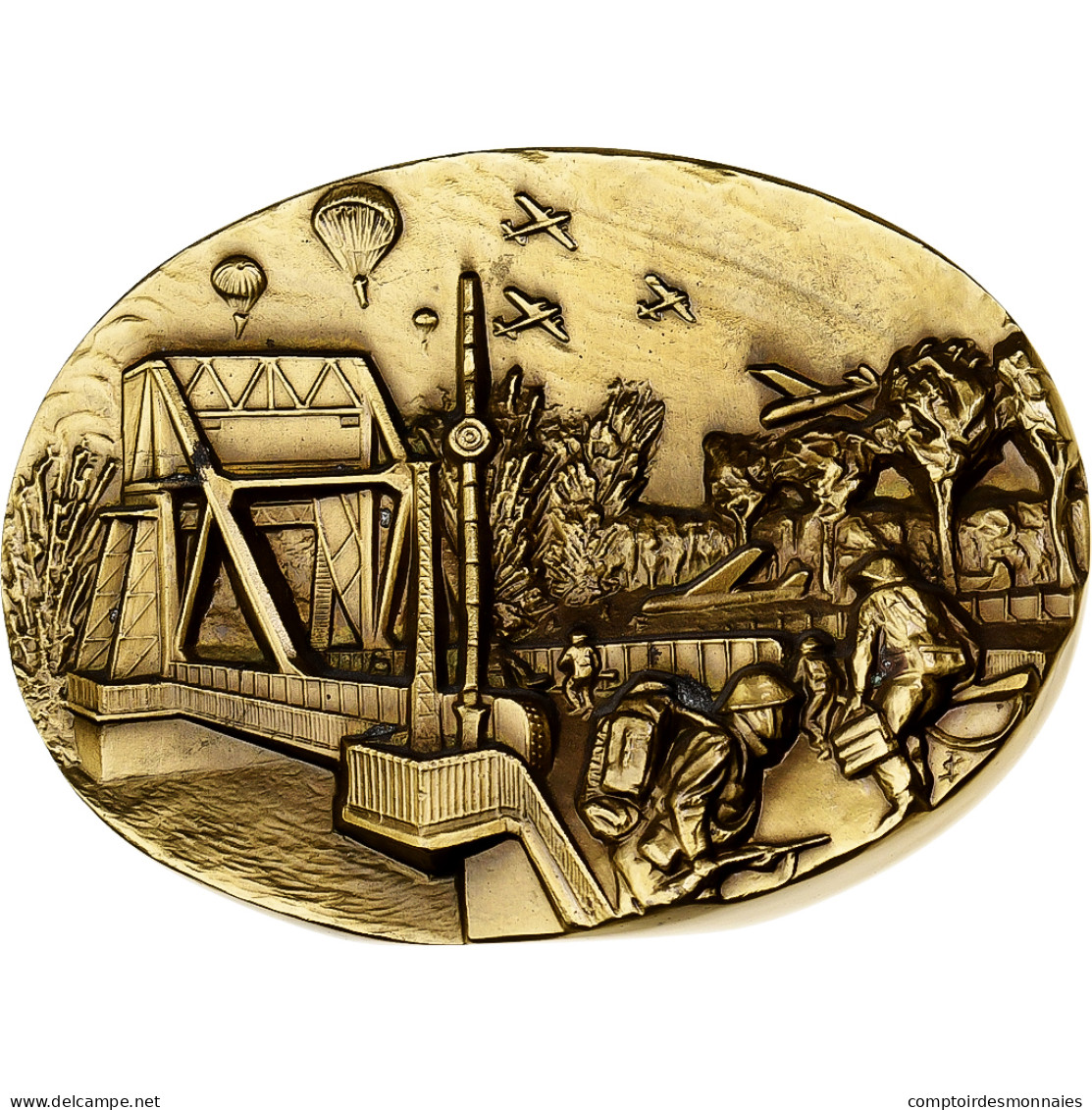 France, Médaille, Comité Du Débarquement D-DAY, Benouville, Bronze, SPL+ - Sonstige & Ohne Zuordnung