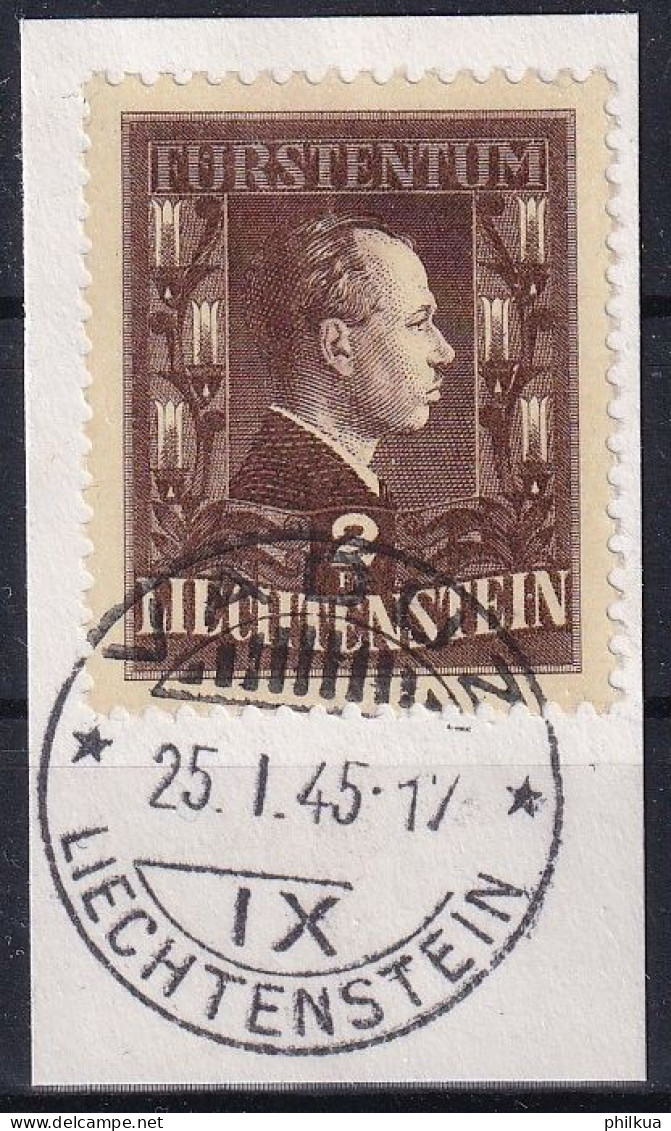 MiNr. 238 Liechtenstein 1944, 22. Dez. Freimarken: Fürstenpaar - Fürst Franz Josef II. 1906-1989, Reg. Sauber Gestempelt - Usati