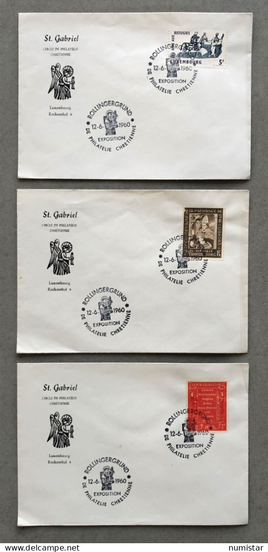 3x St. Gabriel , Cercle De Philatélie Chrétienne , Luxembourg , 1960 , Luxemburg - Sonstige & Ohne Zuordnung