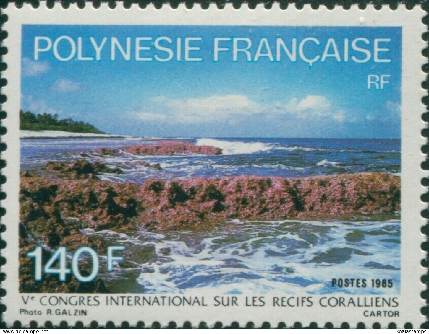 French Polynesia 1985 Sc#417,SG451 140f Coral Reefs MNH - Altri & Non Classificati