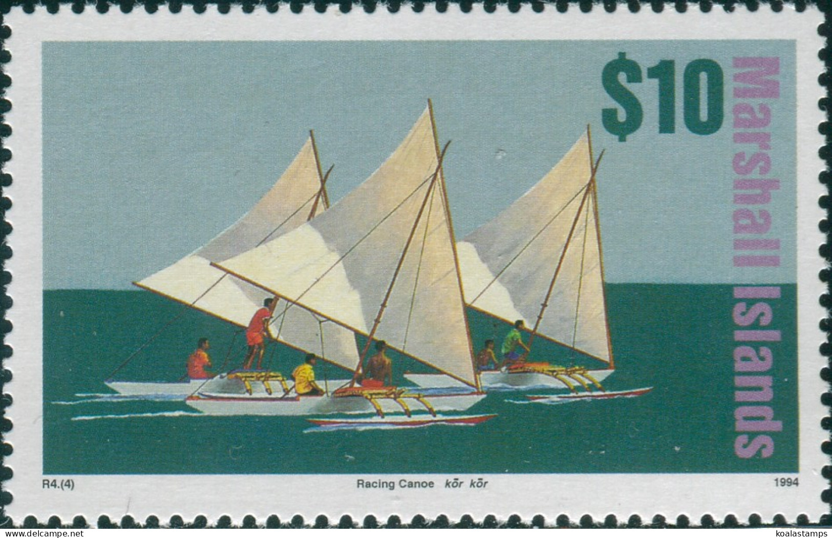 Marshall Islands 1993 SG512 $10 Canoe MNH - Islas Marshall