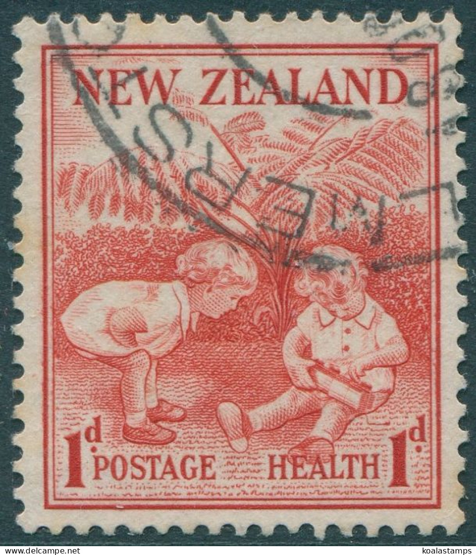 New Zealand 1938 SG610 1d + 1d Scarlet Health Children Playing FU - Altri & Non Classificati