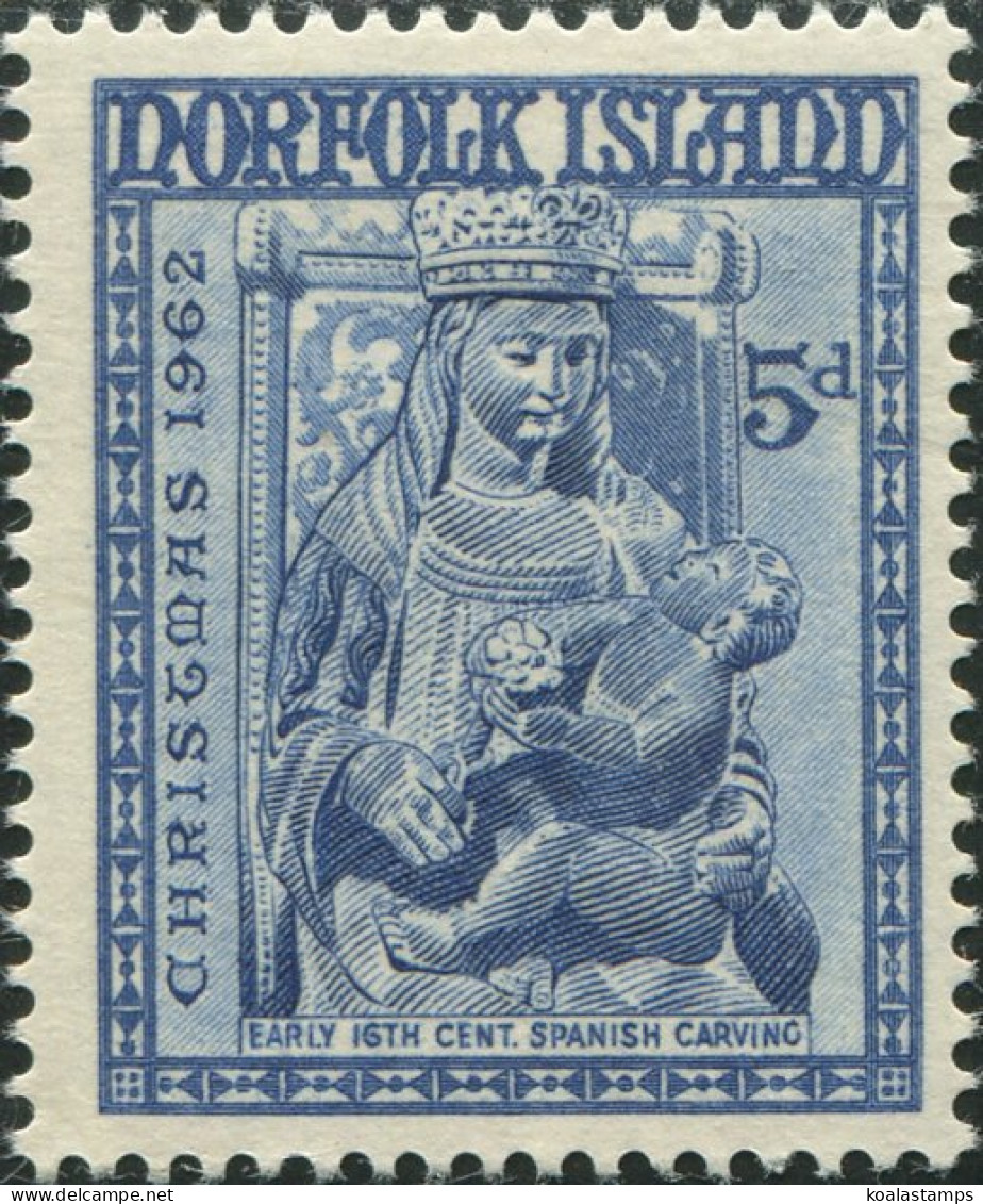 Norfolk Island 1962 SG49 5d Christmas Carving MLH - Isla Norfolk