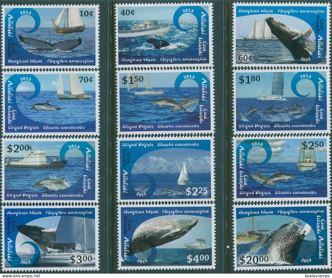 Aitutaki 2012 SG778-801 Whales Dolphins Ships Set MNH - Cookeilanden