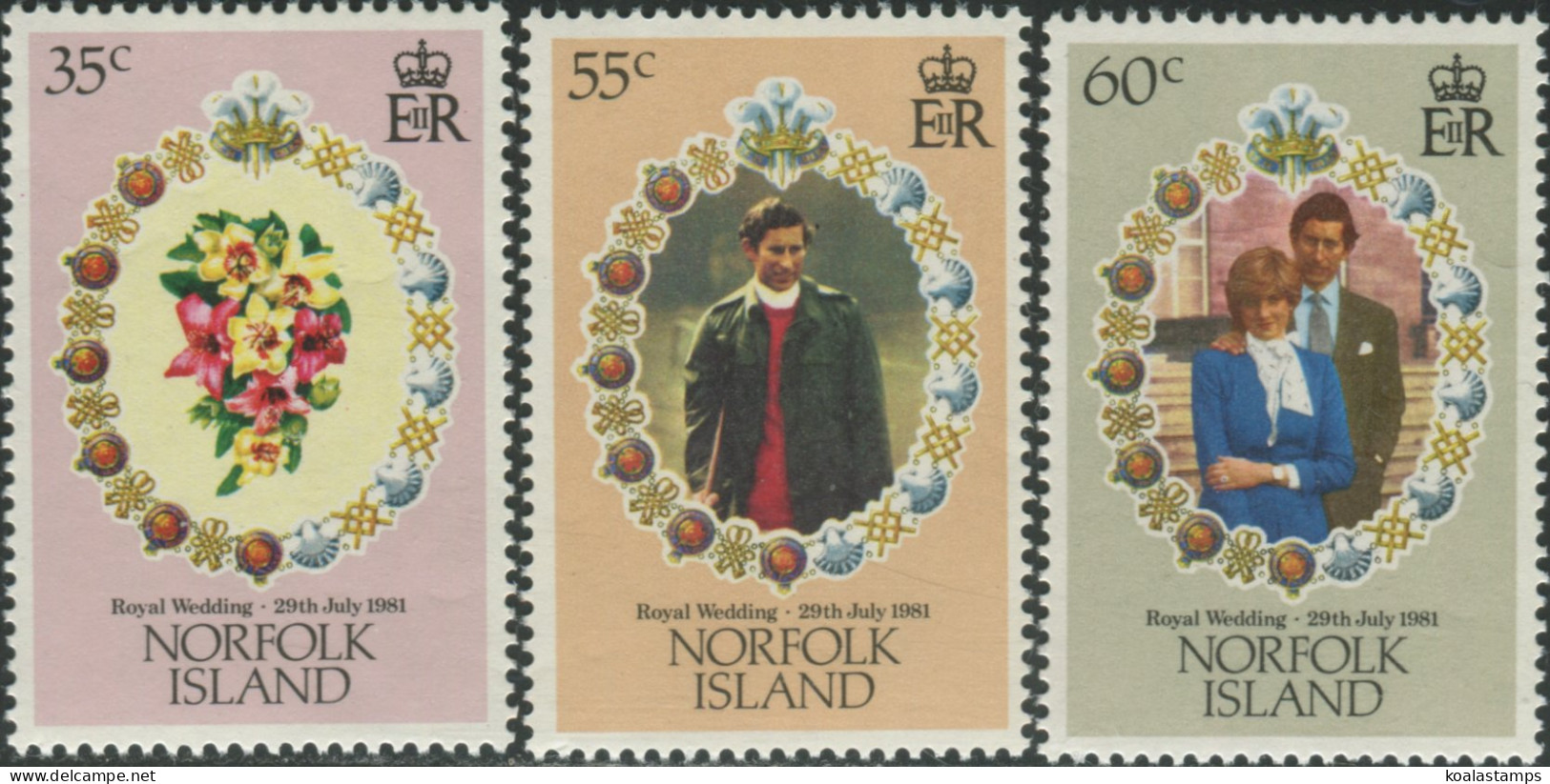 Norfolk Island 1981 SG262-264 Royal Wedding Set MNH - Norfolkinsel