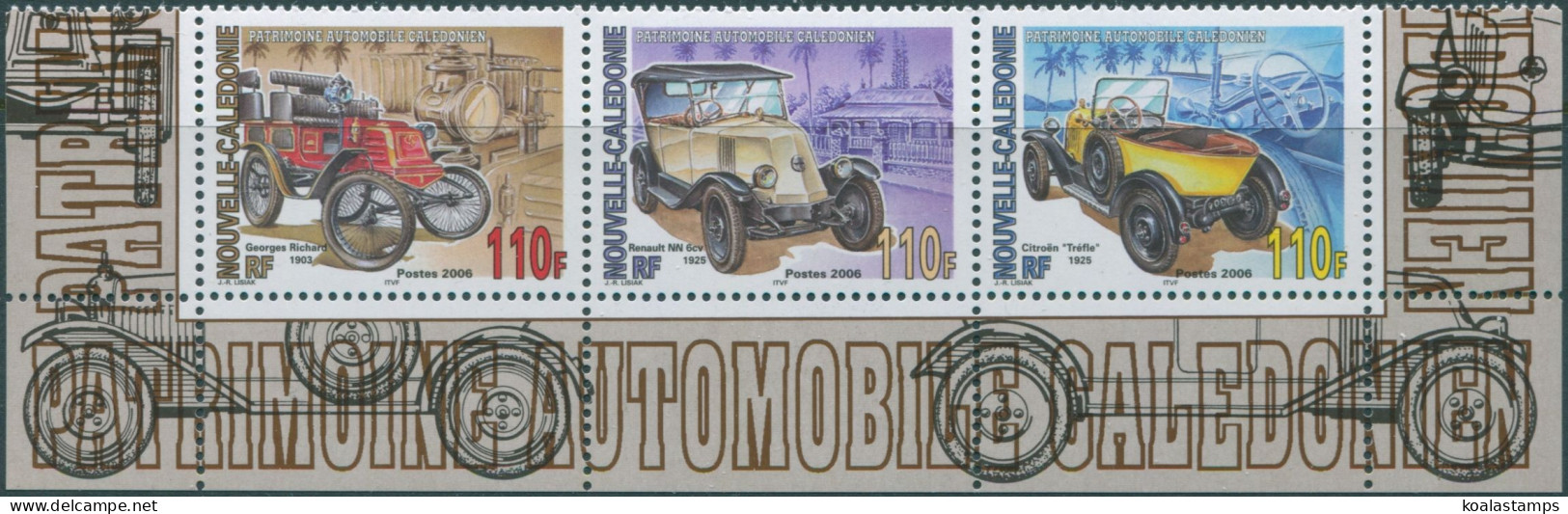 New Caledonia 2006 SG1371-1373 Vintage Cars Strip MNH - Sonstige & Ohne Zuordnung