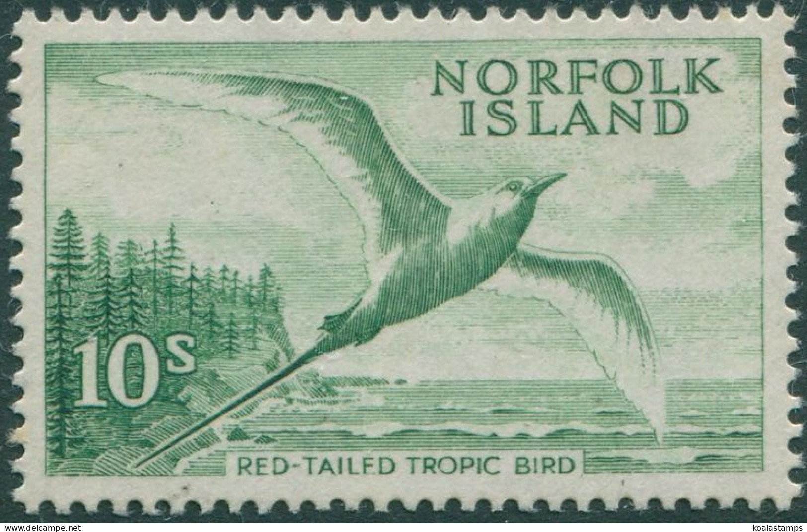 Norfolk Island 1960 SG36 10s Red-tailed Tropic Bird MLH - Norfolkinsel
