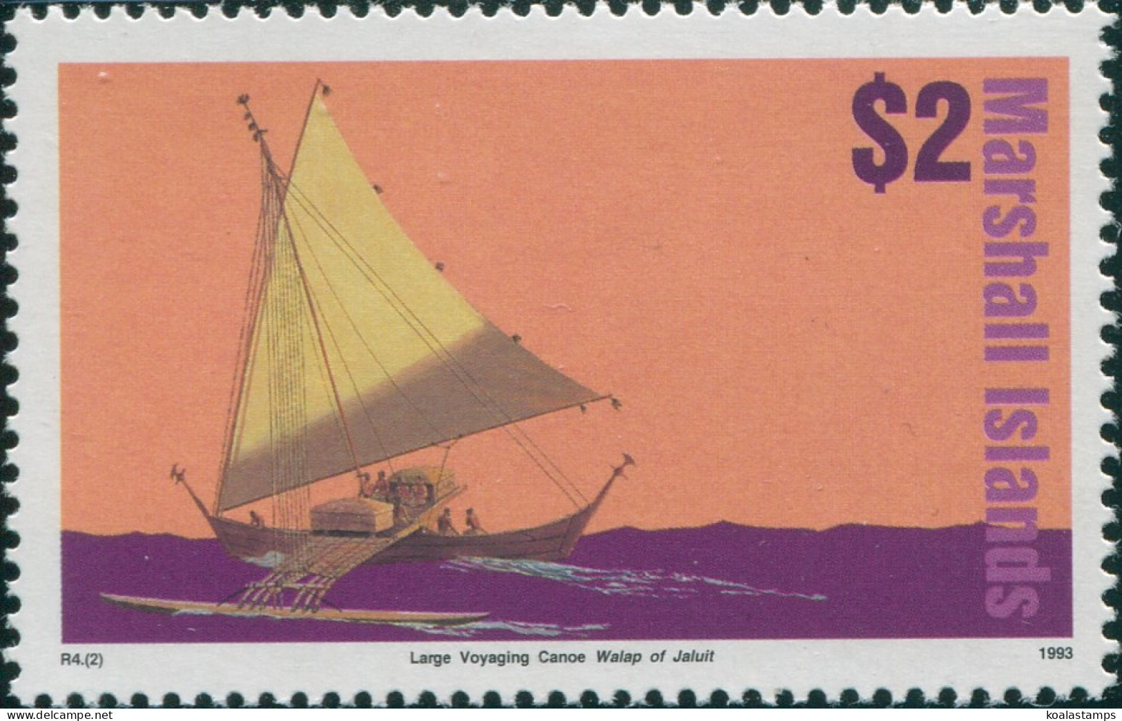 Marshall Islands 1993 SG510 $2 Canoe MNH - Islas Marshall