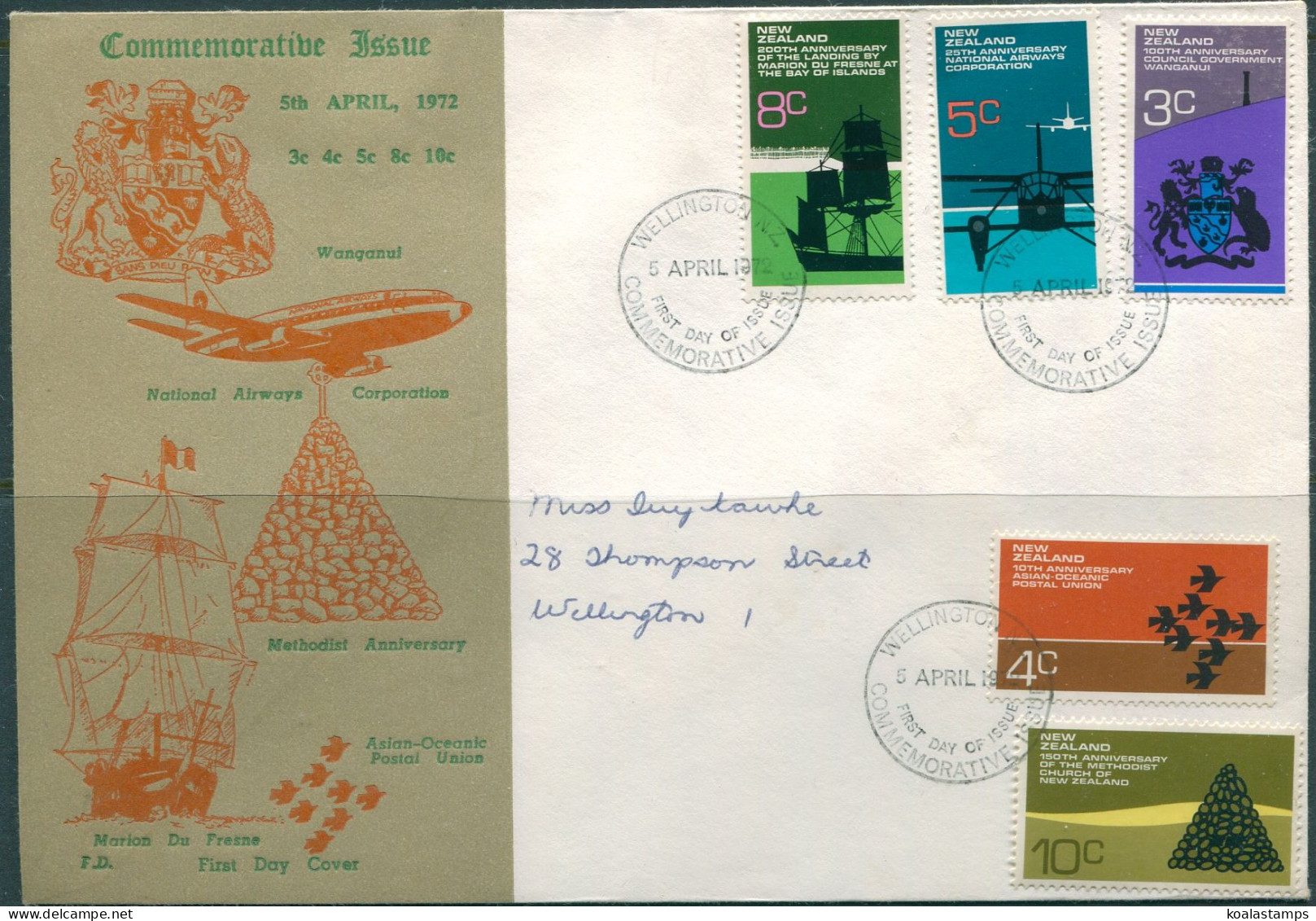 New Zealand 1972 SG978-982 Anniversaries Set On FDC - Other & Unclassified