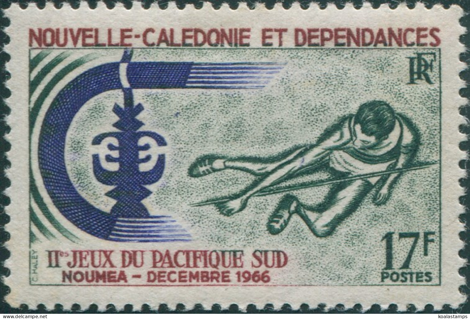 New Caledonia 1966 SG419 17f High Jumping MLH - Sonstige & Ohne Zuordnung