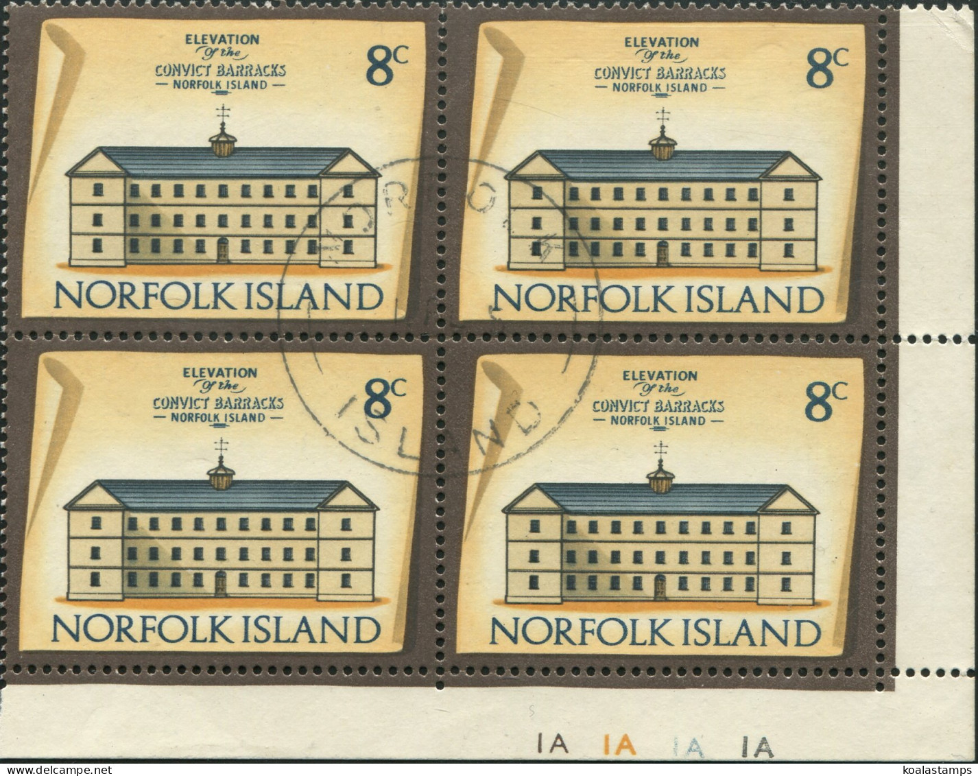 Norfolk Island 1973 SG139 8c Historic Building Block FU - Norfolk Eiland