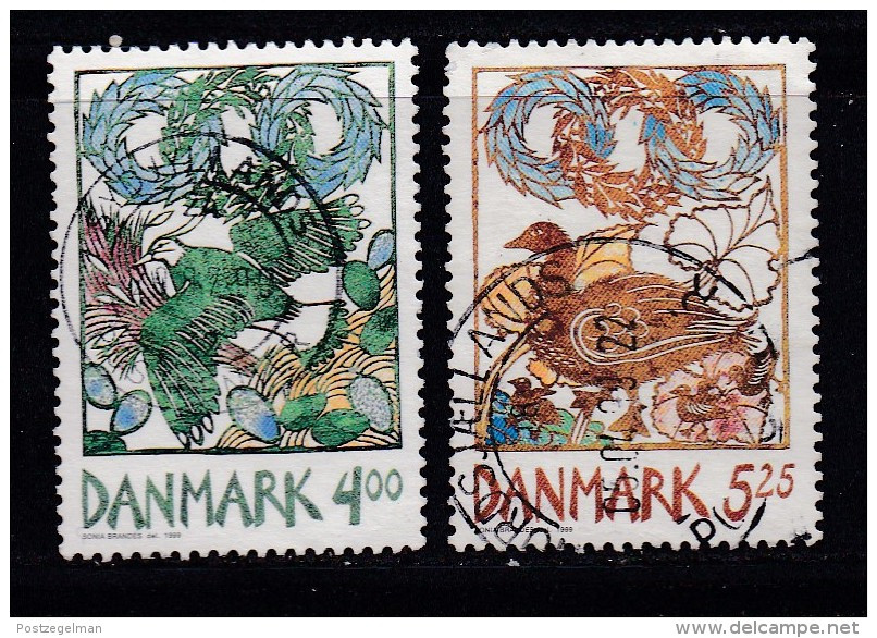 DENMARK, 1999, Used Stamp(s), Spring, MI 1207-1208, #10246, Complete - Gebraucht