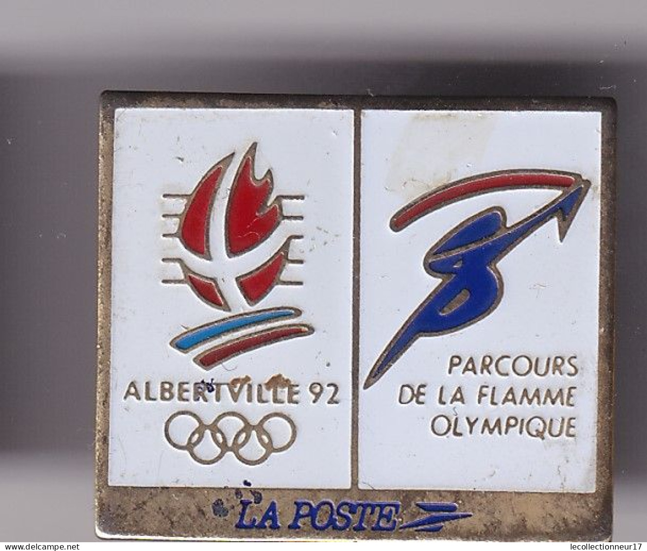 Pin's JO Albertville 92 La Poste Parcours De La Flamme Olympique Réf 8435 - Jeux Olympiques