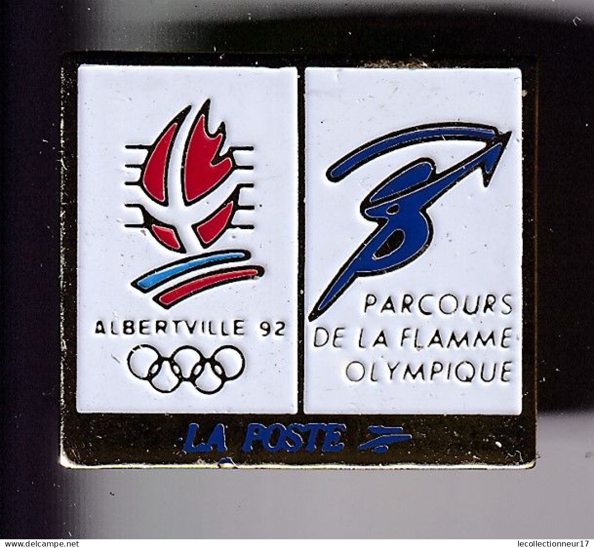 Pin's JO Albertville 92 La Poste Parcours De La Flamme Olympique Réf 8403 - Olympische Spiele
