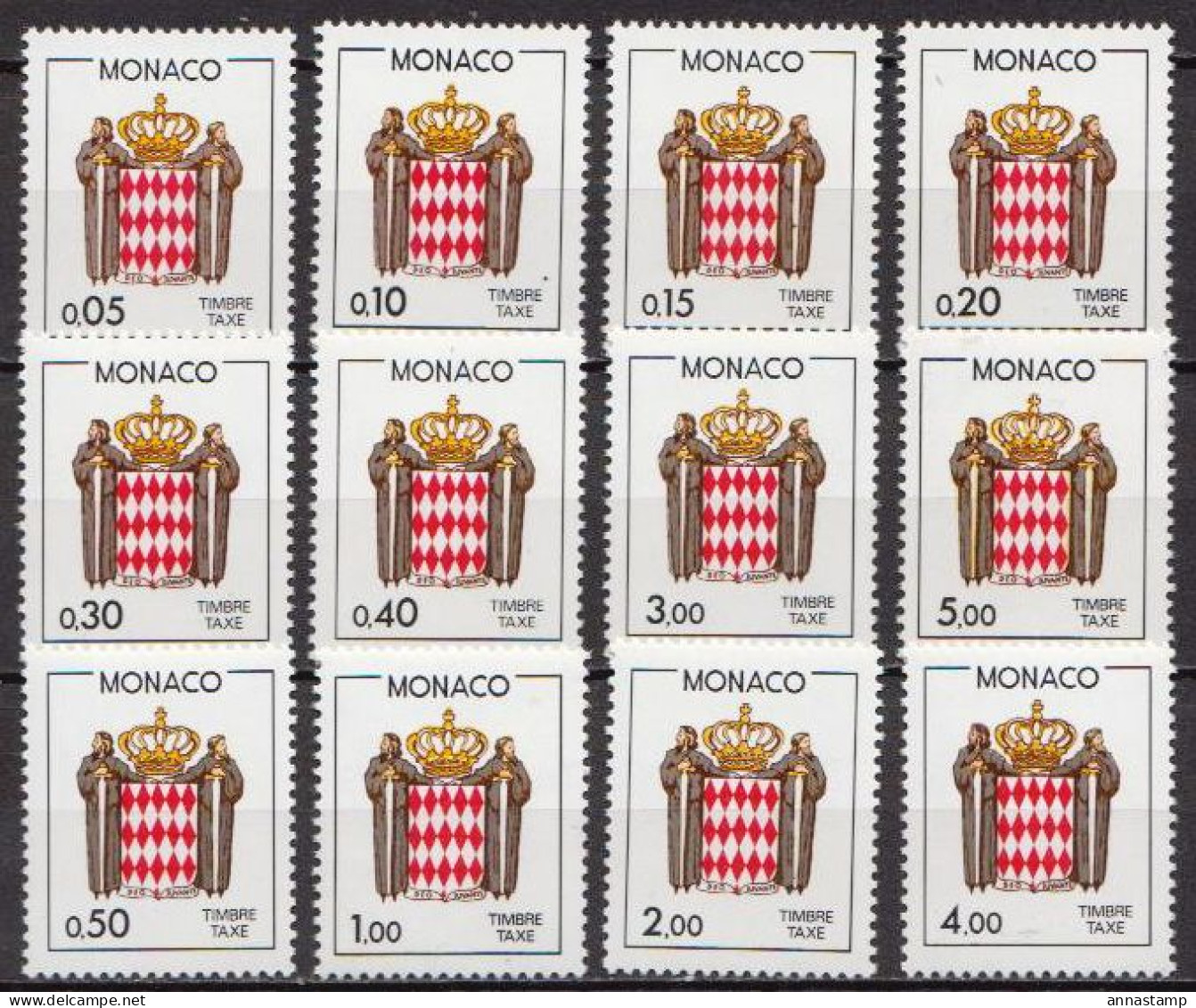 Monaco MNH Set - Timbres