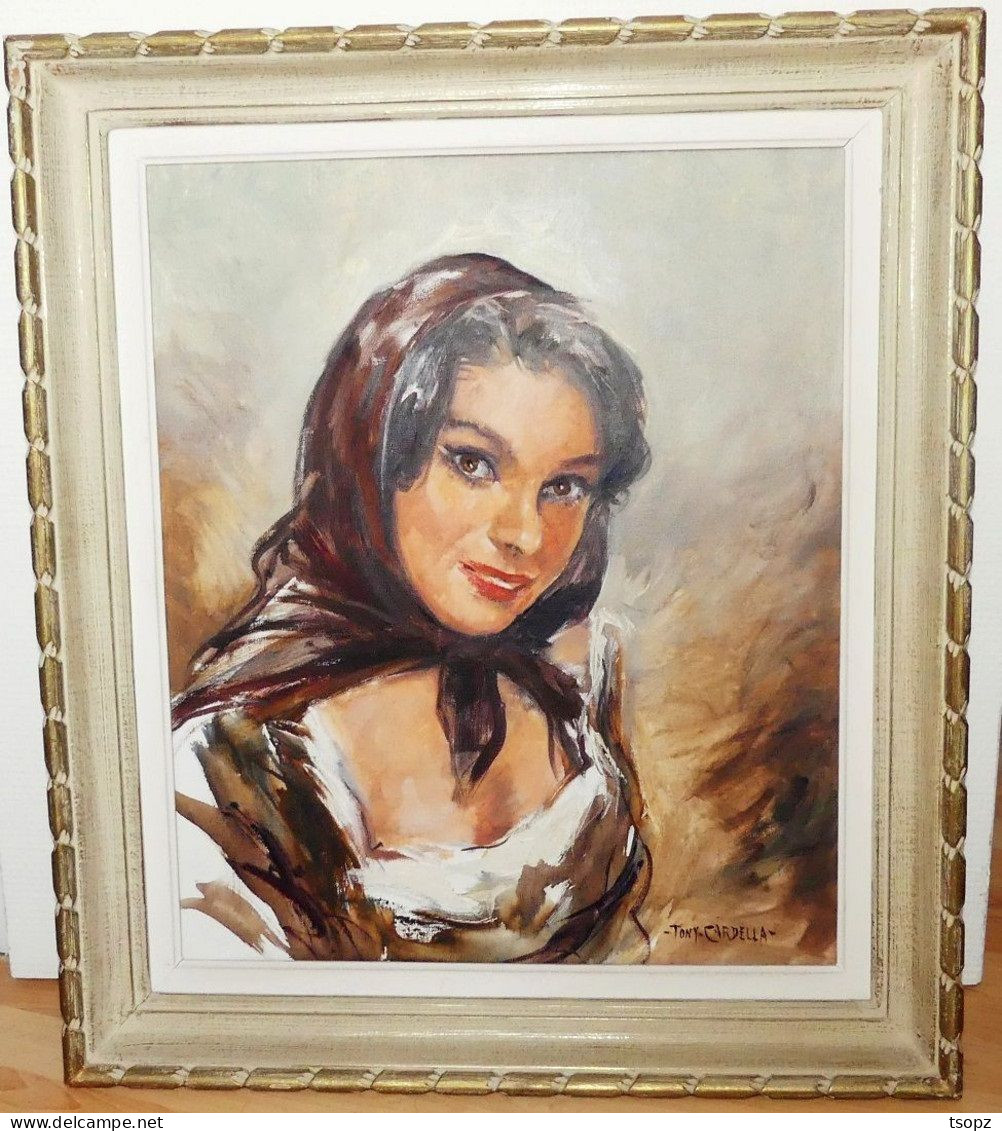 Très Belle Peinture A Huile "femme Corse Au Foulard "de Tony Cardella (1898-1976 - Huiles