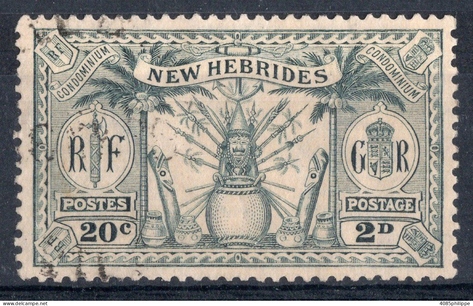 Nouvelles HEBRIDES Timbre-poste N°93 Oblitété TB Cote : 2€25 - Used Stamps
