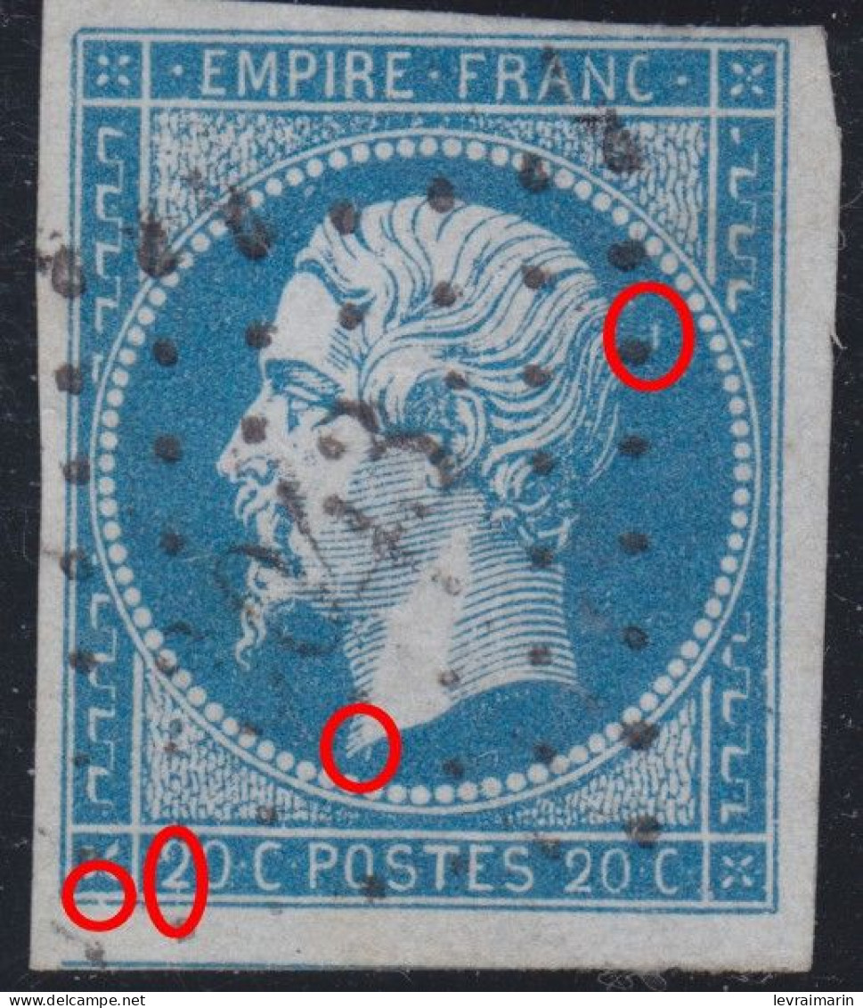 N°14A Position 125G1 Avec Plusieurs Petite Griffes Ou Cassures, TTB Et Pas Courant - 1853-1860 Napoléon III