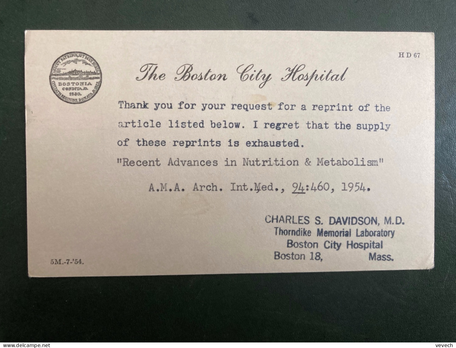 CP EP 2c + TP LIBERTY 3c Perforé B OBL.MEC. FEB 15 1955 BOSTON + THE BOSTON CITY HOSPITAL - Perfins