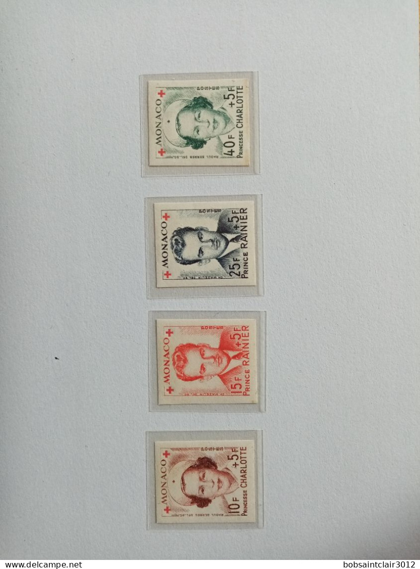 Timbres De Monaco Neuf 1er Choix Année 1949 Non Dentelés Du Numéro 334B Au 337B 4 Valeurs - Collections