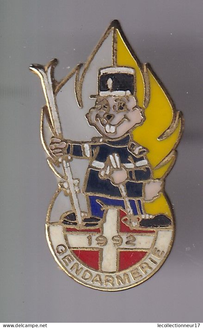 Pin's Gendarmerie Jeux Olympiques 1992 Marmotte Avec Skis Réf 8381 - Militari