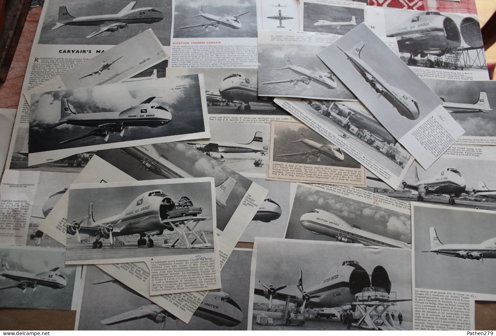 Lot De 76g D'anciennes Coupures De Presse De L'aéronef Américain Douglas ALT-98 "Carvair" - Aviation