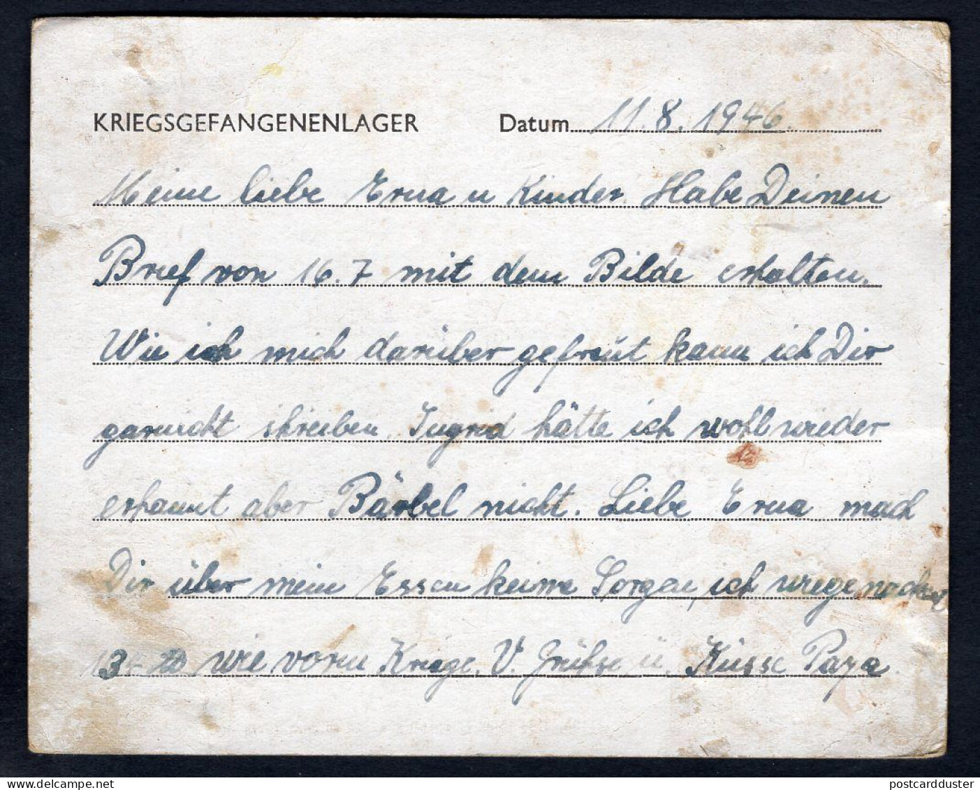 GB 1946 German POW Camp No115 Postcard To Coppenbrügge Kreis Hammeln (p2300) - Briefe U. Dokumente