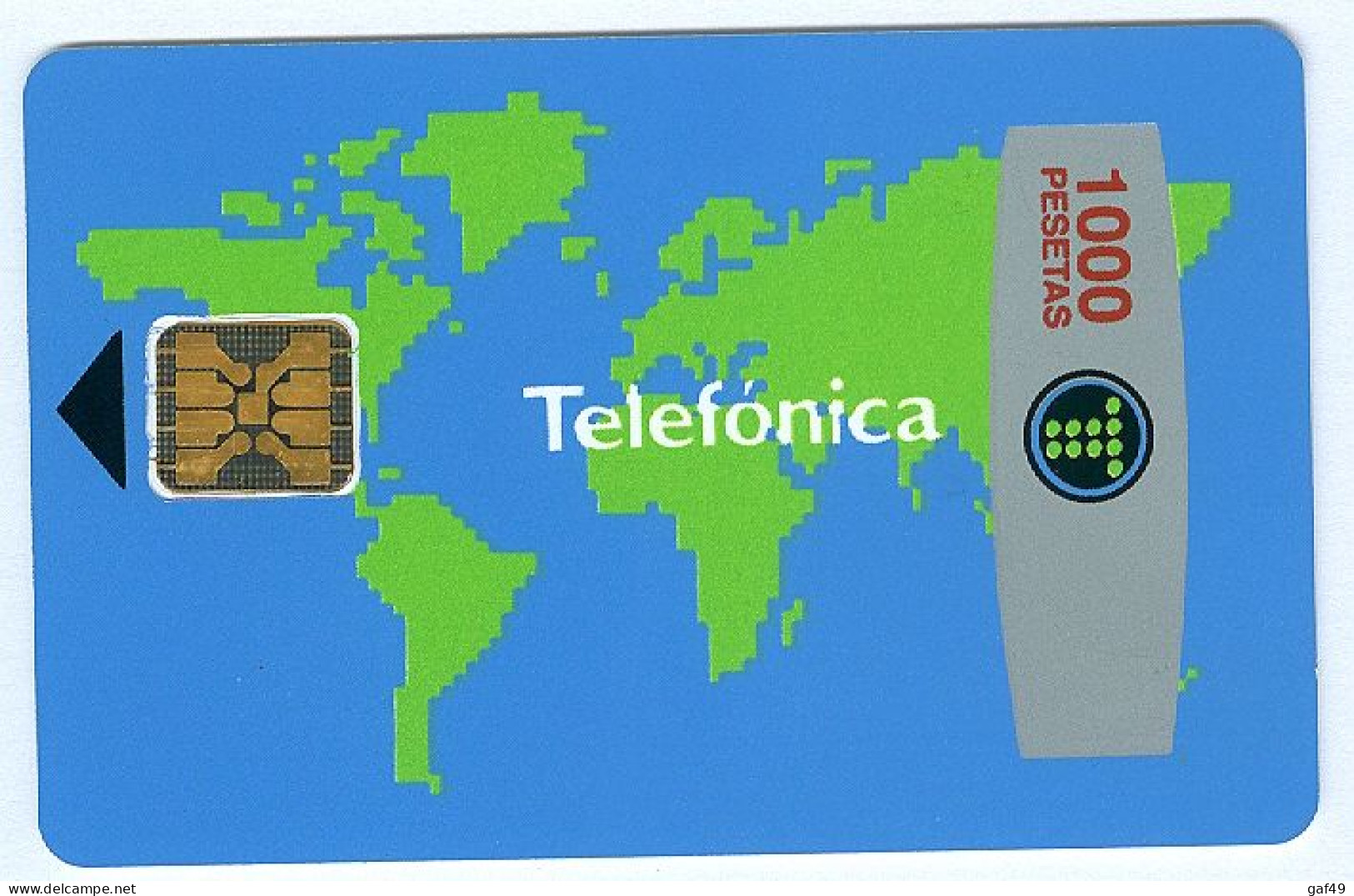 Test Card TARJETA DE PRUEBA Telefonica 1000 Pesetas Puce Schulmberger  T-004 Très Bon état 2 Scans - Dienstkarten