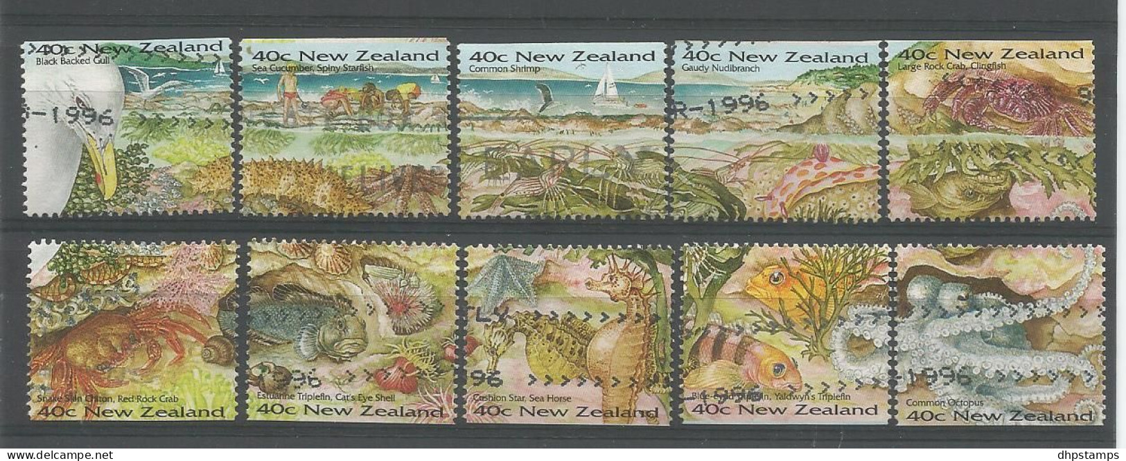 New Zealand 1996 Coastal Life 3 Sides Y.T. 1425/1434 (0) - Used Stamps