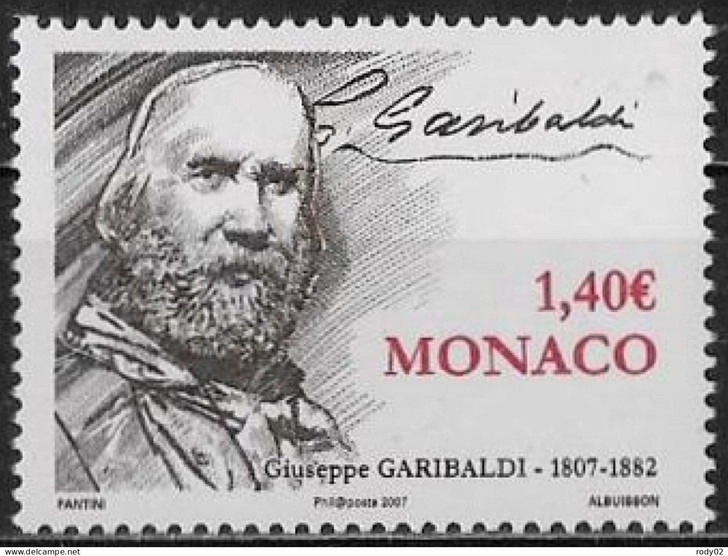 MONACO - ANNEE 2007 - GIUSEPPE GARIBALDI - N° 2589 - NEUF** MNH - Ongebruikt