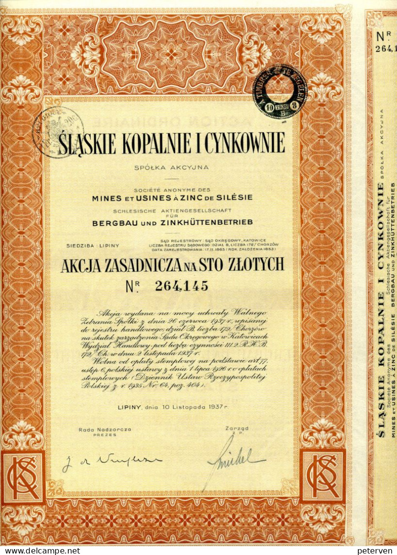 MINES Et USINES à ZINC De SILÉSIE (1937) - Schlesische AG Für Bergbau Und Zinkhüttenbetrieb - Zonder Classificatie