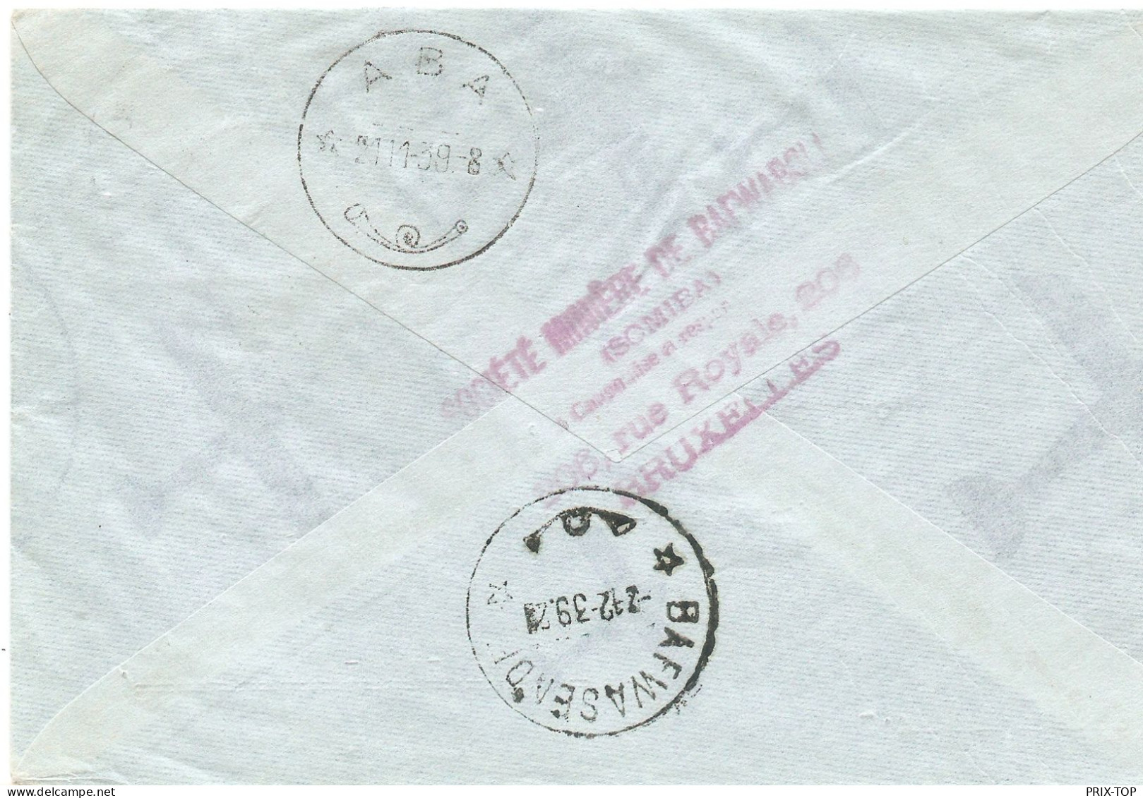 TP 431(2)+TP S/L. Avion Obl. BXL 7/11/1939 Imperial Airways Via Aba > Congo Belge Opienge Via Bafwasende C. D'arrivées - Covers & Documents