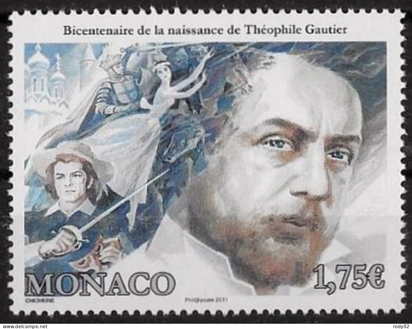 MONACO - ANNEE 2011 - THEOPHILE GAUTIER - N° 2800 - NEUF** MNH - Nuovi