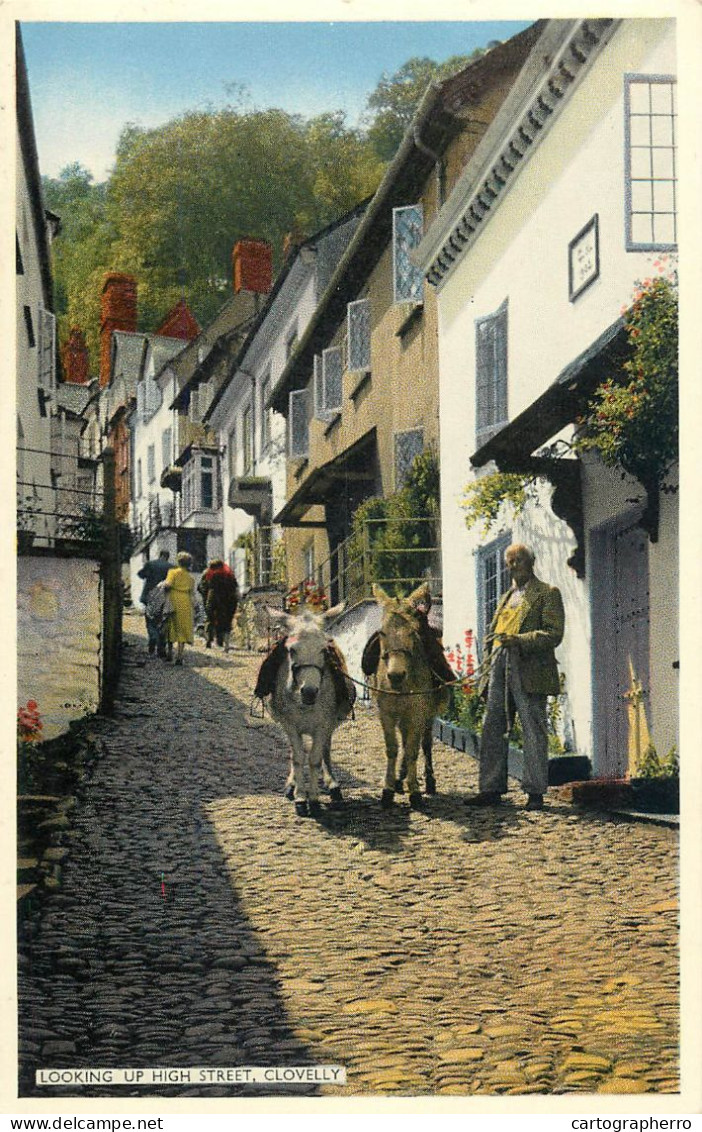 England Clovelly High Street Saddled Donkeys Picturesque Types And Scenes - Clovelly