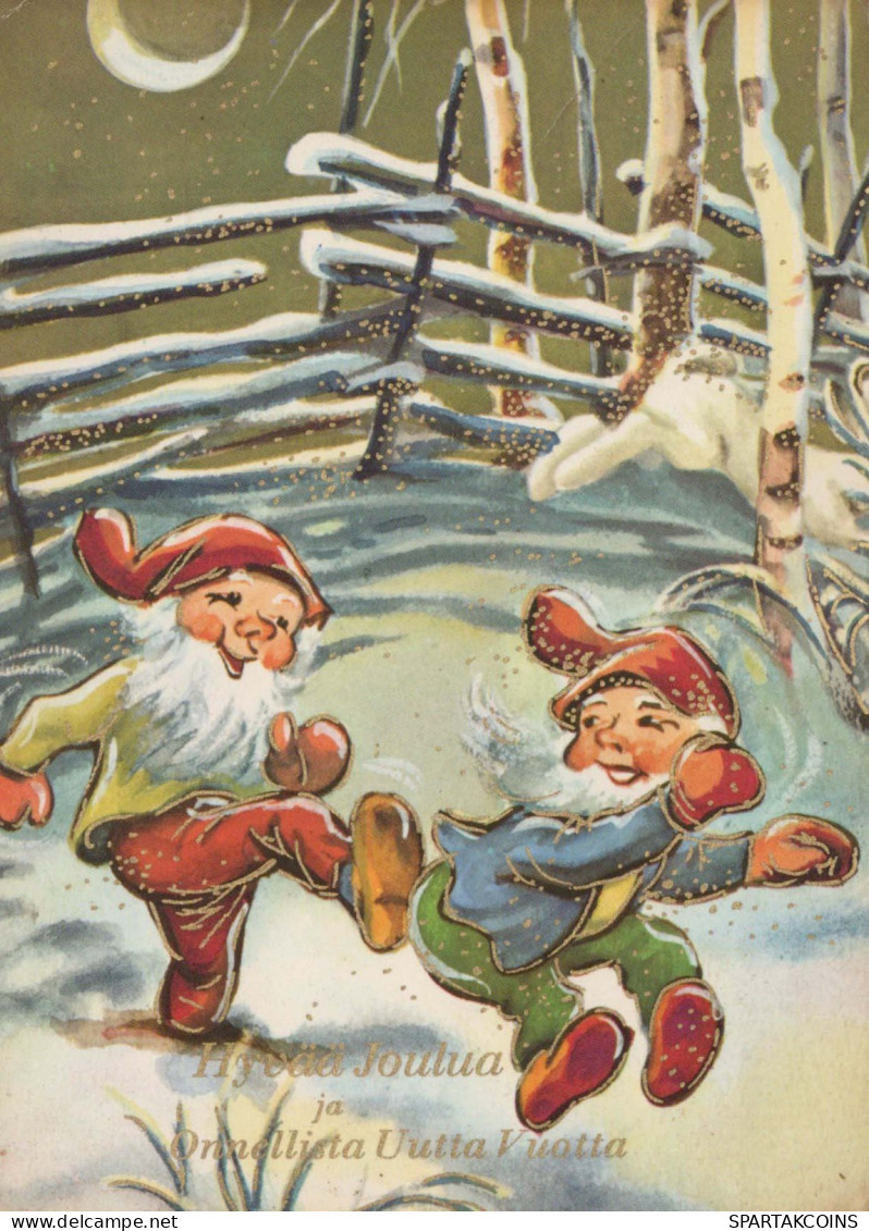 Buon Anno Natale GNOME Vintage Cartolina CPSM #PBB472.IT - Año Nuevo