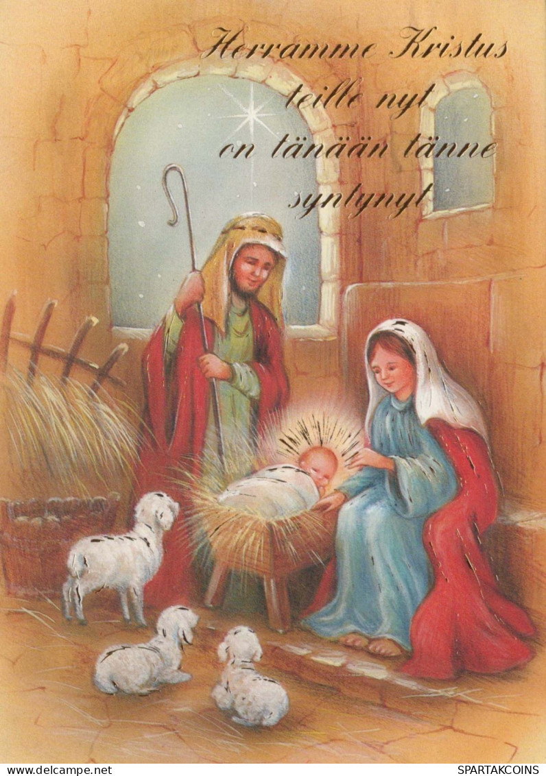 Vergine Maria Madonna Gesù Bambino Natale Religione Vintage Cartolina CPSM #PBB728.IT - Vergine Maria E Madonne