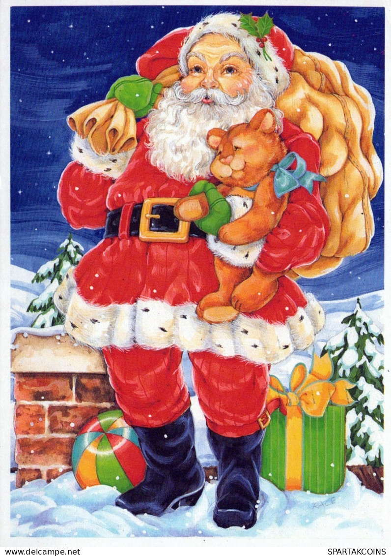 BABBO NATALE Natale Vintage Cartolina CPSM #PAJ761.IT - Santa Claus