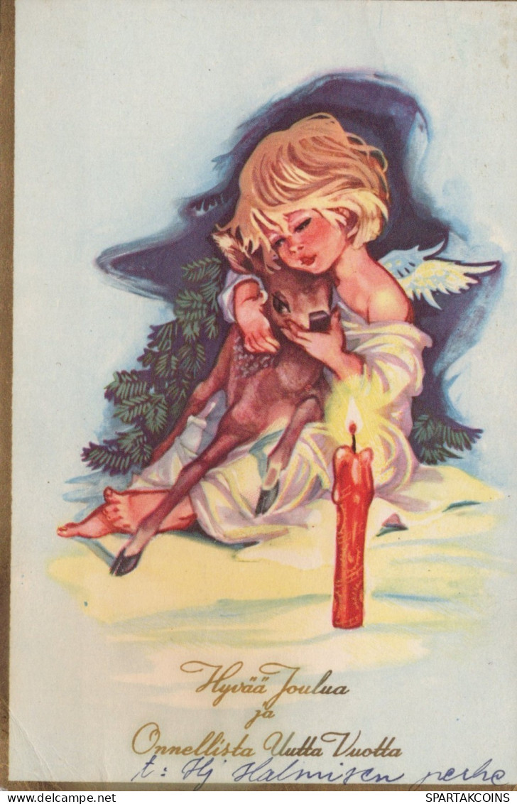 ANGELO Buon Anno Natale Vintage Cartolina CPSM #PAH153.IT - Angels