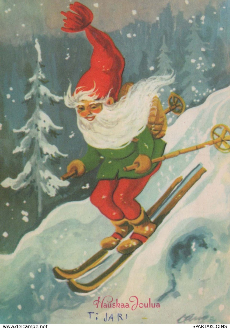 PAPÁ NOEL Feliz Año Navidad Vintage Tarjeta Postal CPSM #PBL451.ES - Santa Claus