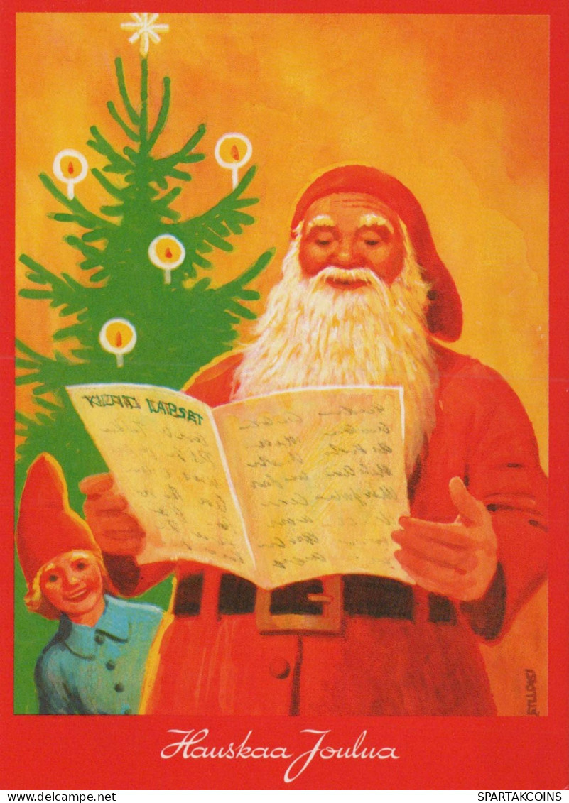 PAPÁ NOEL Feliz Año Navidad Vintage Tarjeta Postal CPSM #PBL261.ES - Santa Claus