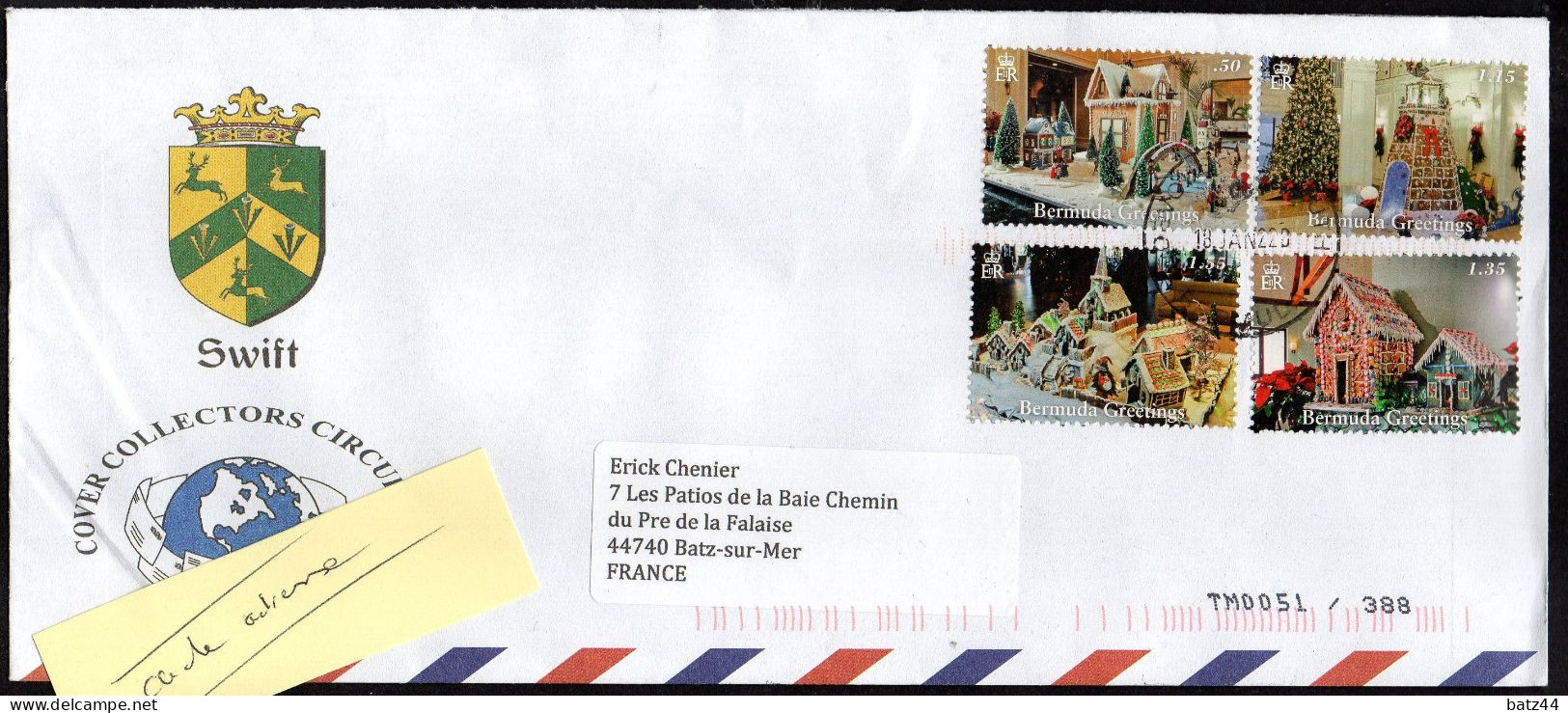 BERMUDES BERMUDA  Enveloppe Cover 4 Stamps Bermuda Greetings - Bermudas