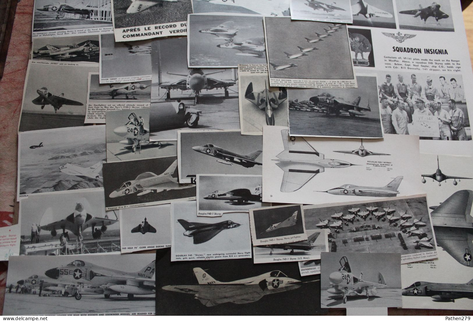 Lot De 97g D'anciennes Coupures De Presse De L'aéronef Américain Douglas F-40 "Skyray" - Luchtvaart