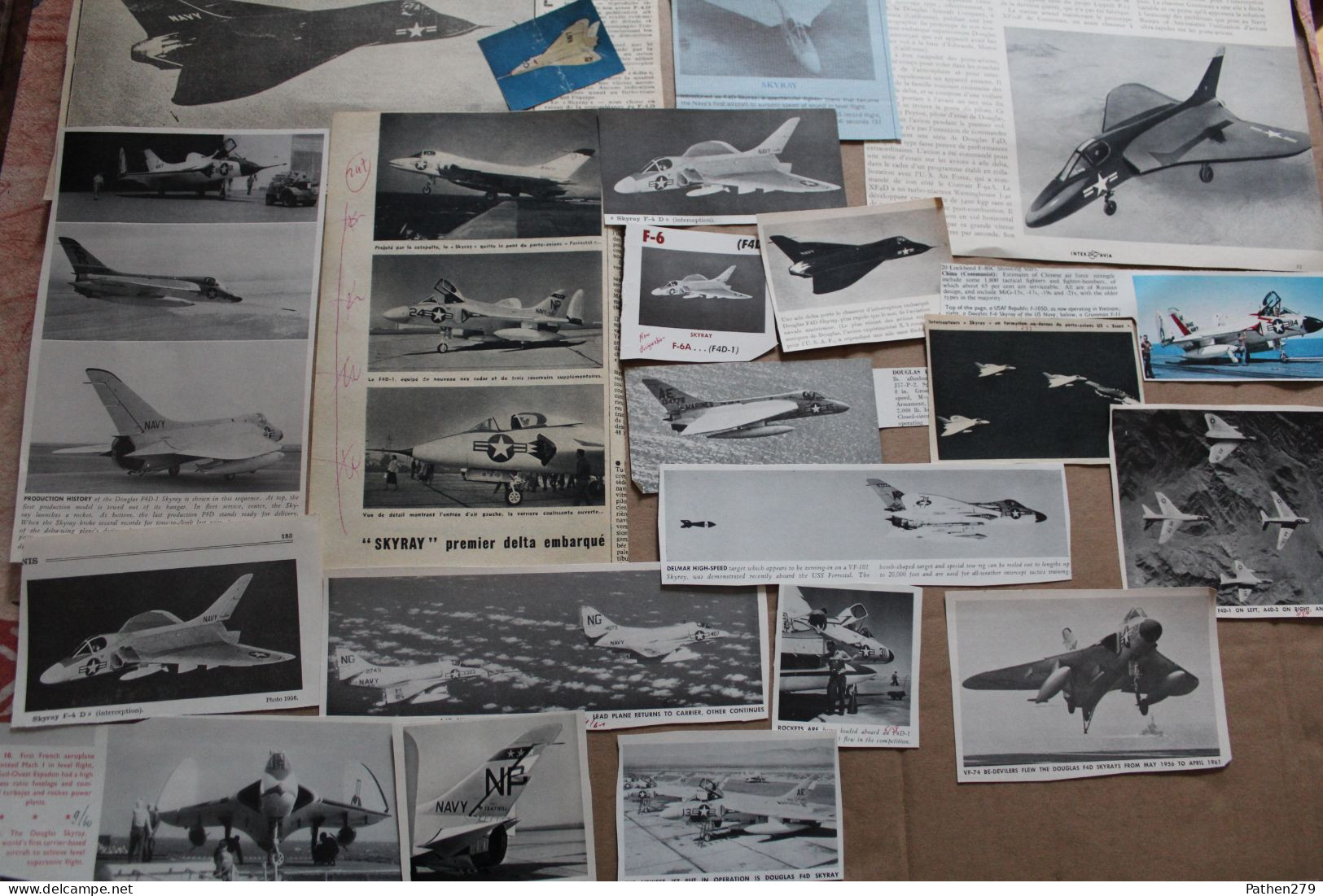 Lot De 97g D'anciennes Coupures De Presse De L'aéronef Américain Douglas F-40 "Skyray" - Aviation