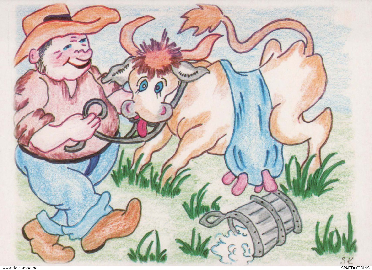 VACHE Animaux Vintage Carte Postale CPSM #PBR827.FR - Cows