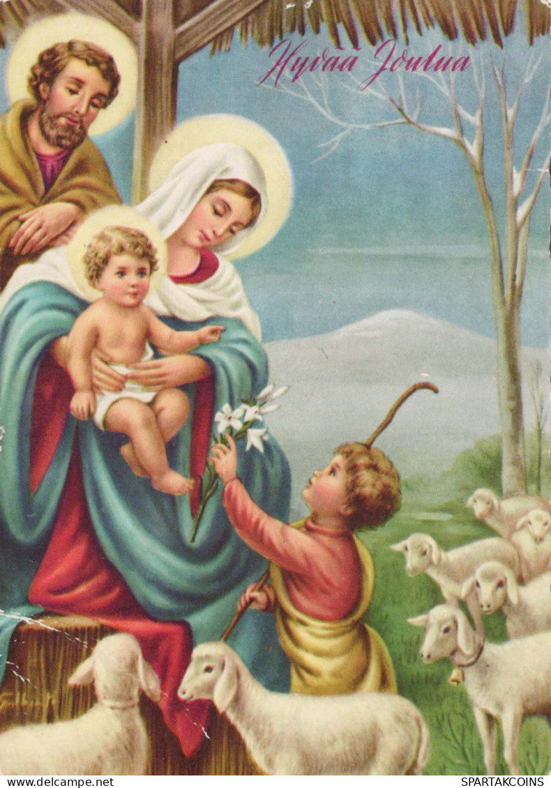 Jungfrau Maria Madonna Jesuskind Weihnachten Religion Vintage Ansichtskarte Postkarte CPSM #PBB992.DE - Vierge Marie & Madones
