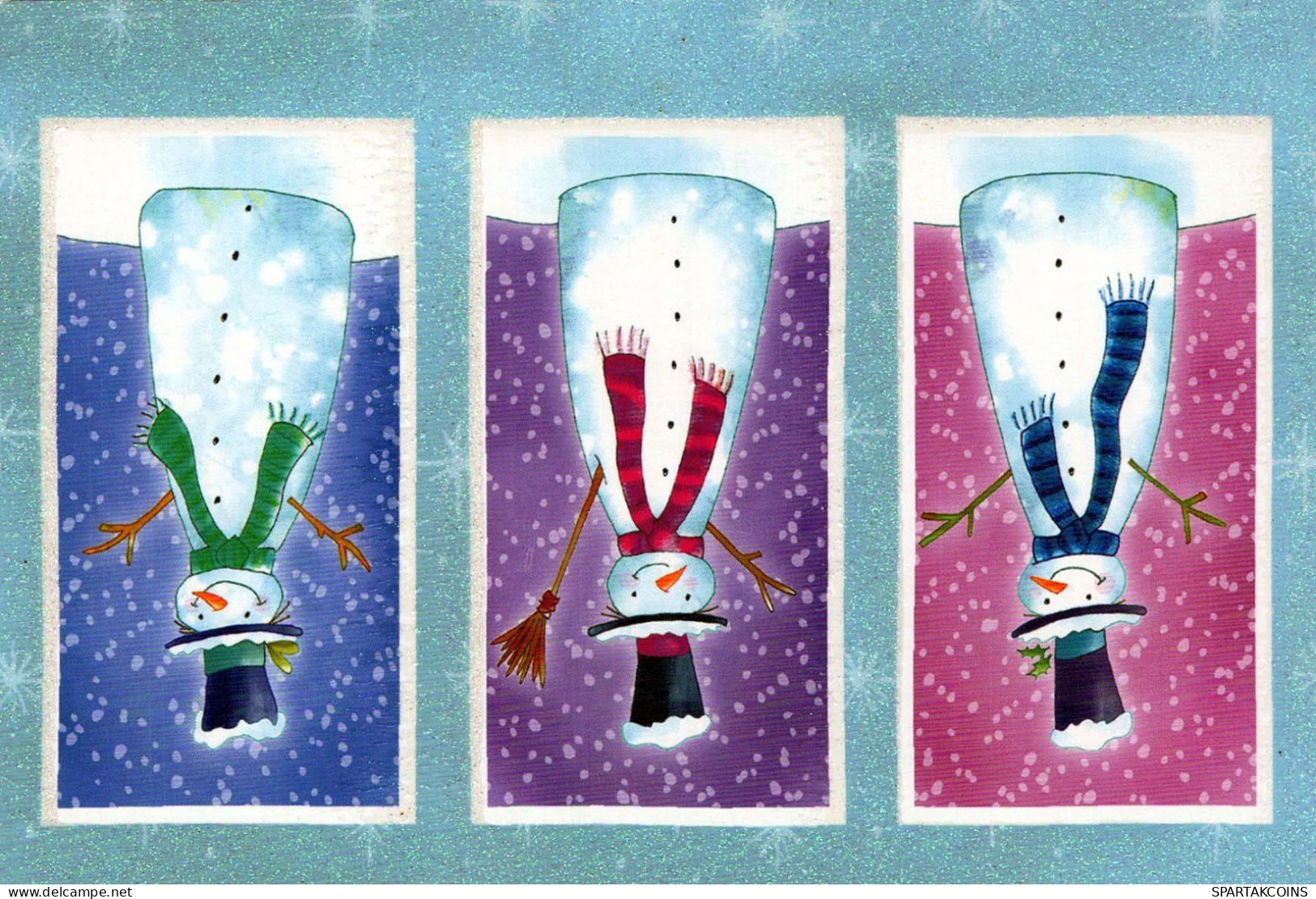 Neujahr Weihnachten SCHNEEMANN Vintage Ansichtskarte Postkarte CPSM #PAZ813.DE - Anno Nuovo