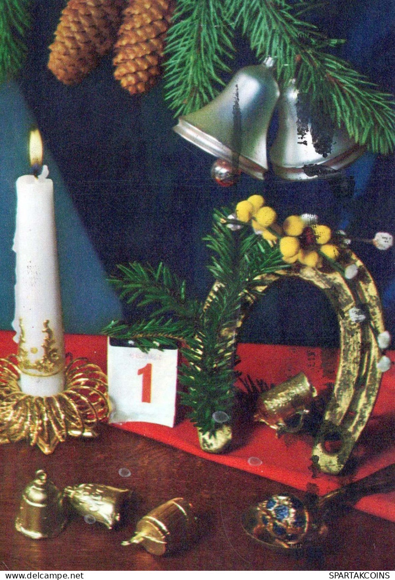 Neujahr Weihnachten PFERDSHOE Vintage Ansichtskarte Postkarte CPSM #PAT962.DE - Neujahr