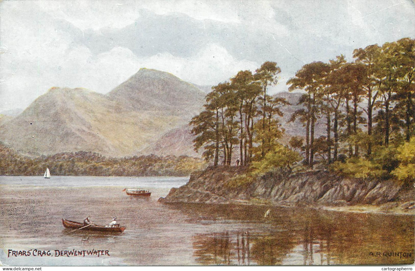 England Friars Crag Derwentwater AR Quinton Signed Artwork - Quinton, AR